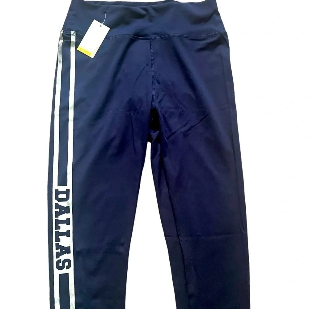 LYDAA activewear joggers navy blue stretch side stripes Dallas NWT Women L/XL